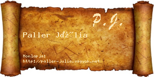 Paller Júlia névjegykártya